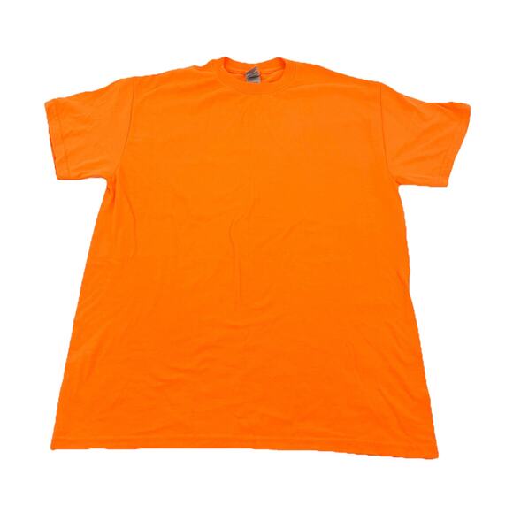 Gildan Dry Blend Short Sleeve Neon Orange T-Shirt Medium Womens Solid Safety - Picture 1 of 5